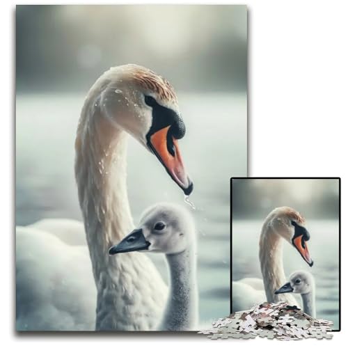 Puzzle für Erwachsene Tierfamilie 1000 Teile Puzzles für Erwachsene zur Heimdekoration Gehirntraining 1000 Teile (75 x 50 cm) von ZZQWIPEIS