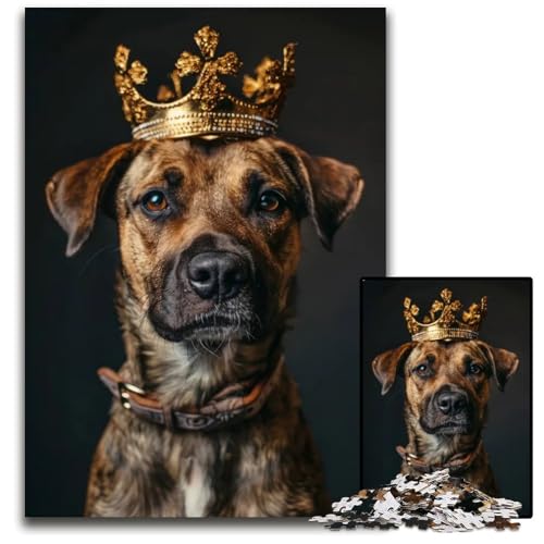 Puzzle für Erwachsene mit niedlichem Tierkönig 1000 Teile Holzpuzzle für Erwachsene Teenager Paare und Freunde zum Geburtstag und zu Weihnachten 1000 Teile (75 x 50 cm) von ZZQWIPEIS