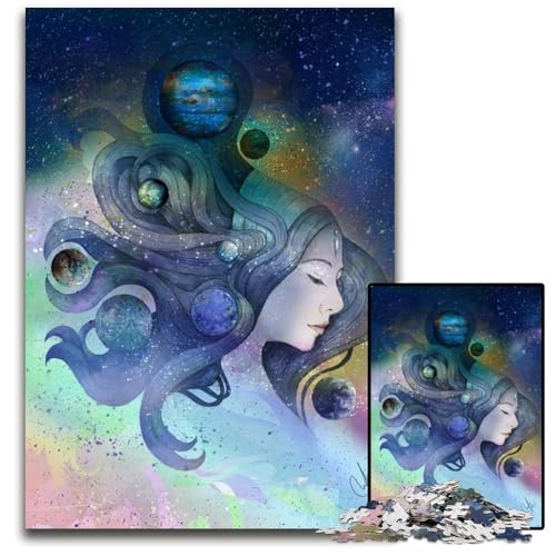 Puzzle mit 1000 Teilen „Tausend Welten in Meinem Kopf Papierpuzzle anspruchsvolles DIY-Denkspiel perfektes Familienspiel oder dekoratives Geschenk 1000 Teile (38 x 26 cm) von ZZQWIPEIS