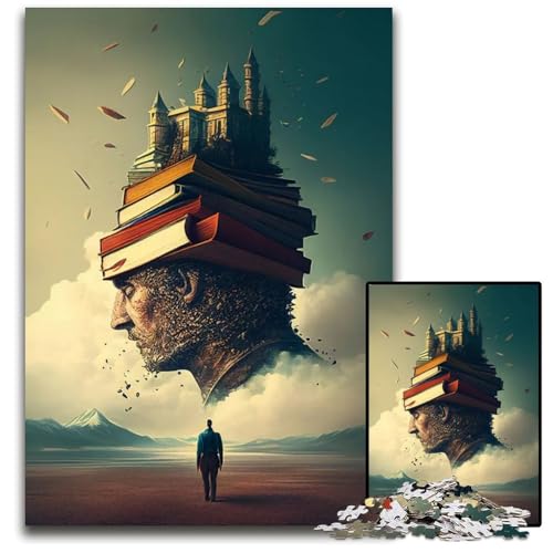 Puzzle mit 1000 Teilen Abenteuer in einem Buch Papierpuzzle anspruchsvolles DIY-Denkspiel perfektes Familienspiel oder dekoratives Geschenk 1000 Teile (38 x 26 cm) von ZZQWIPEIS