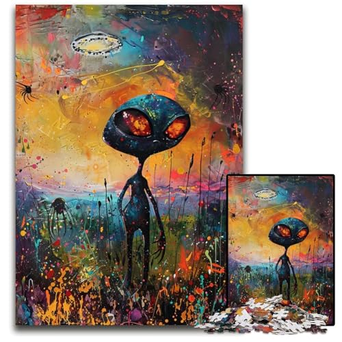 Puzzle mit 1000 Teilen Alien Art XXXVIII Papierpuzzle anspruchsvolles DIY-Denkspiel perfektes Familienspiel oder dekoratives Geschenk 1000 Teile (38 x 26 cm) von ZZQWIPEIS