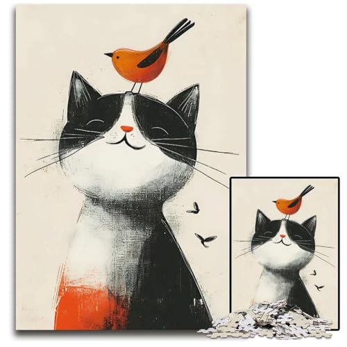 Puzzle mit 1000 Teilen Tierfreundschaft Papierpuzzle anspruchsvolles DIY-Denkspiel perfektes Familienspiel oder dekoratives Geschenk 1000 Teile (38 x 26 cm) von ZZQWIPEIS