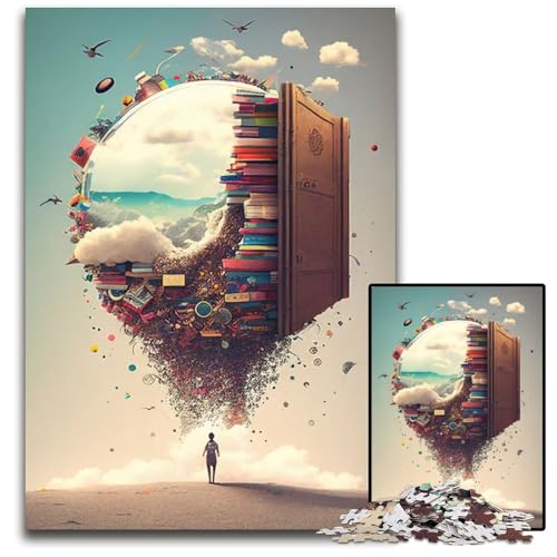 Puzzle mit 1000 Teilen für Erwachsene Abenteuer in einem Buch anspruchsvolle Puzzles perfekt für Halloween Weihnachten Geburtstagsgeschenk 1000 Teile (75 x 50 cm) von ZZQWIPEIS