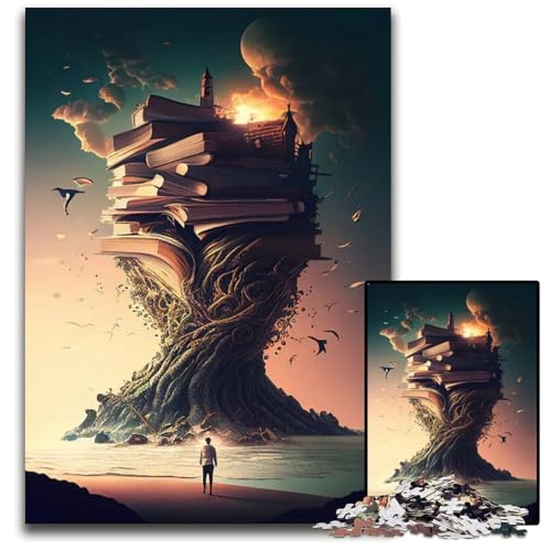 Puzzle mit 1000 Teilen für Erwachsene Abenteuer in einem Buch anspruchsvolle Puzzles perfekt für Halloween Weihnachten Geburtstagsgeschenk 1000 Teile (75 x 50 cm) von ZZQWIPEIS