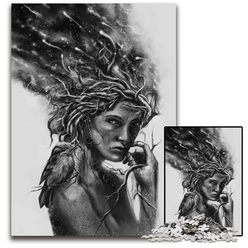 Puzzle mit 1000 Teilen für Erwachsene Affinity Digital Painting Drawing anspruchsvolle Puzzles perfekt für Halloween Weihnachten Geburtstagsgeschenk 1000 Teile (38 x 26 cm) von ZZQWIPEIS