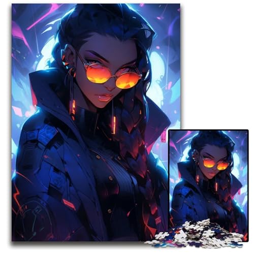 Puzzle mit 1000 Teilen für Erwachsene Agent Cyberpunk Girl Holzpuzzle Denksportaufgabe und Heimdekoration 1000 Teile (75 x 50 cm) von ZZQWIPEIS