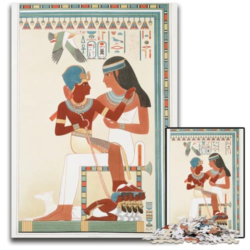 Puzzle mit 1000 Teilen für Erwachsene Amunof II und Gouvernante () Holzpuzzle Denksportaufgabe und Heimdekoration 1000 Teile (75 x 50 cm) von ZZQWIPEIS