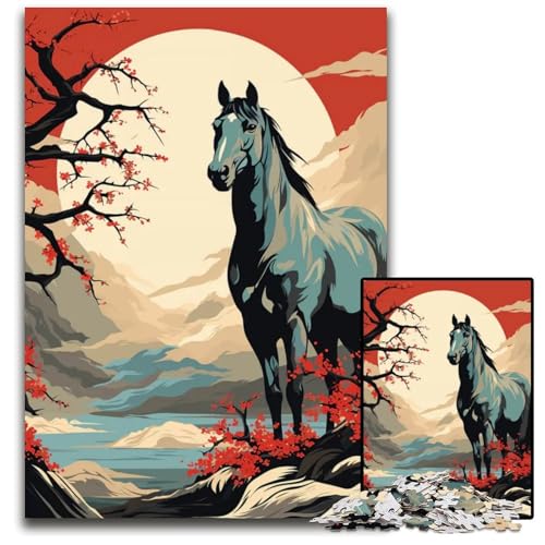 Puzzle mit 1000 Teilen für Erwachsene Tier-Japan-Vibes Holzpuzzle Denksportaufgabe und Heimdekoration 1000 Teile (75 x 50 cm) von ZZQWIPEIS