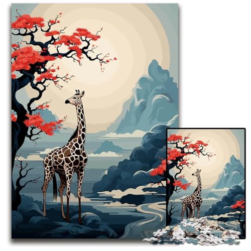 Puzzle mit 1000 Teilen für Erwachsene Tier-Japan-Vibes Holzpuzzle Denksportaufgabe und Heimdekoration 1000 Teile (75 x 50 cm) von ZZQWIPEIS