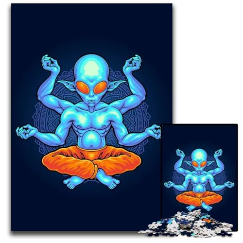 Puzzle mit 1000 Teilen für Erwachsene anspruchsvolle Alien-Puzzles perfekt für Halloween Weihnachten Geburtstagsgeschenk 1000 Teile (38 x 26 cm) von ZZQWIPEIS