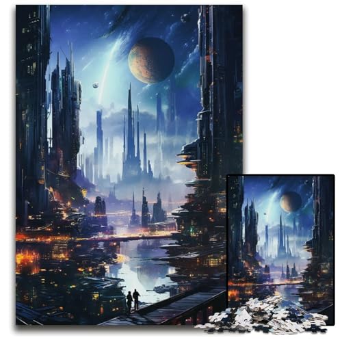 Puzzle mit 1000 Teilen für Erwachsene erstaunliche Gebäude Stadtraum-Papierpuzzles Denksportaufgabe und Heimdekoration 1000 Teile (38 x 26 cm) von ZZQWIPEIS