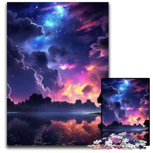 Puzzle mit 1000 Teilen für Erwachsene erstaunlicher See und Himmel anspruchsvolle Puzzles perfekt für Halloween Weihnachten Geburtstagsgeschenk 1000 PCS (75 x 50 cm) von ZZQWIPEIS