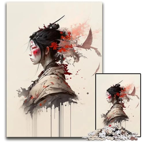 Puzzle mit 1000 Teilen für Erwachsene mit Schmerzen im Alten japanischen Mädchen. Holzpuzzle für Erwachsene. Entspannen und herausfordern. Bunte Heimdekorationskunst Freunde. 1000 Teile (75 x 50 cm) Puzzle mit 1000 Teilen für Erwachsene mit Schmerzen im Alten japanischen Mädchen. Holzpuzzle für Erwachsene. Entspannen und herausfordern. Bunte Heimdekorationskunst Freunde. 1000 Teile (75 x 50 cm) von ZZQWIPEIS