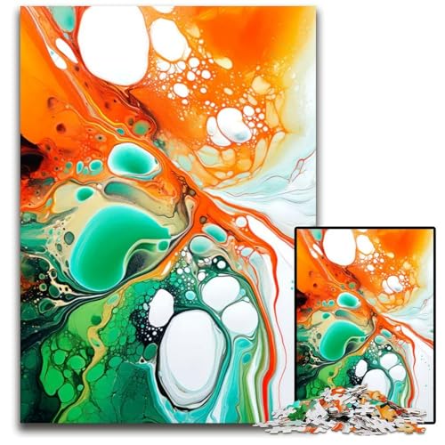 Puzzle mit 1000 Teilen zum Gießen von Acrylfarben für Erwachsene. Schwierige Puzzles für Erwachsene. Ideal für Teenager und Sammler. Reisegeschenk. Familienaktivität. 1000 Teile (75 x 50 cm). von ZZQWIPEIS