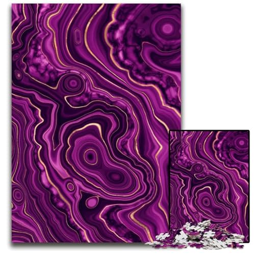 Puzzle mit Amethyst-Textur 1000 Teile für Erwachsene Holzpuzzle für Erwachsene zum Entspannen und Herausfordern farbenfrohe Heimdekoration Kunst Freunde 1000 Teile (75 x 50 cm) von ZZQWIPEIS
