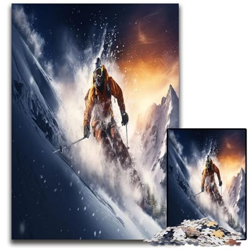 Ski Dream 1000-Teile-Puzzle für Erwachsene anspruchsvolle Puzzles anspruchsvolle Denksportaufgabe entspannendes Spielzeug für Teenager 1000 Teile (38 x 26 cm) von ZZQWIPEIS