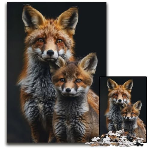 Tierfamilie 1000-teiliges Puzzle-Geschenk Holzpuzzle für Erwachsene für Teenager Familienspielabend Gehirn-fordernde Geschenkidee 1000 PCS (75 x 50 cm) von ZZQWIPEIS