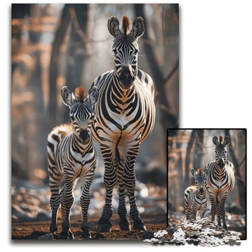 Tierfamilie 1000-teiliges Puzzle Papierpuzzle anspruchsvolles Denkspiel für Teenager Spaß am Familienspielabend 1000 Teile (38 x 26 cm) von ZZQWIPEIS