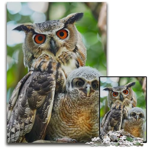 Tierfamilie 1000-teiliges Puzzle Papierpuzzle für Erwachsene anspruchsvolles Denkspiel für Teenager Spaß für den Familienspielabend 1000 Teile (38 x 26 cm) von ZZQWIPEIS