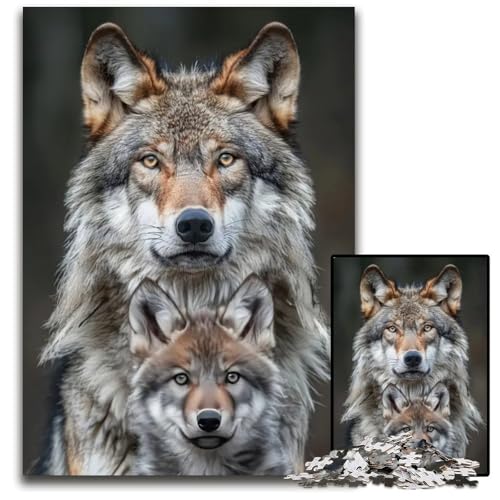 Tierfamilie 1000-teiliges Puzzle für Erwachsene anspruchsvolles DIY-Denkspiel perfektes Familienspiel oder dekoratives Geschenk 1000 Teile (38 x 26 cm) von ZZQWIPEIS