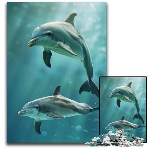 Tierfamilie 1000-teiliges Puzzle für Erwachsene. Holzpuzzle für Erwachsene. Perfekt als Geburtstags- Weihnachts 1000 Teile (75 x 50 cm) von ZZQWIPEIS