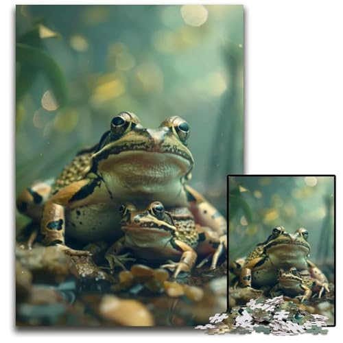Tierfamilie 1000-teiliges Puzzle für Erwachsene. Holzpuzzle für Erwachsene. Perfekt als Geburtstags- Weihnachts 1000 Teile (75 x 50 cm) von ZZQWIPEIS