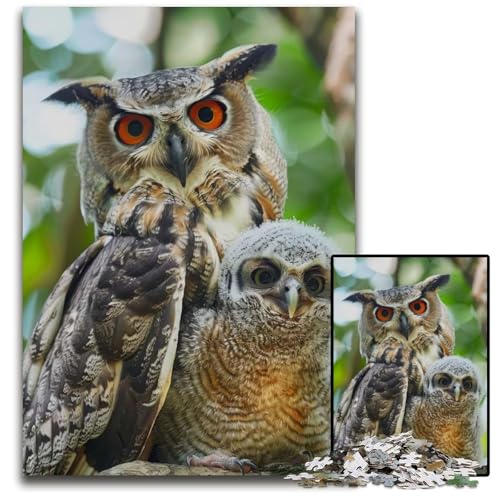 Tierfamilien-Puzzle 1000 Teile für Erwachsene schwierige Puzzles für Erwachsene DIY-Kunstdekor 1000 Teile (75 x 50 cm) von ZZQWIPEIS