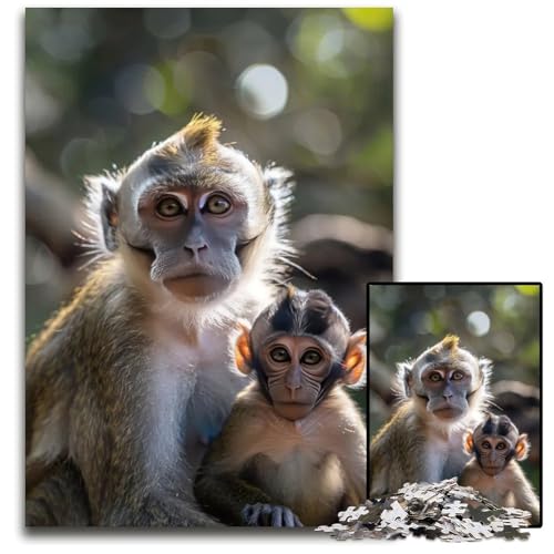 Tierfamilien-Puzzle 1000 Teile für Erwachsene schwierige Puzzles für Erwachsene DIY-Kunstdekor 1000 Teile (75 x 50 cm) von ZZQWIPEIS