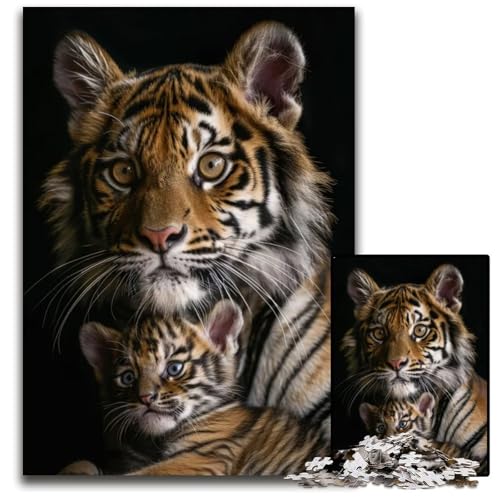 Tierfamilien-Puzzle für Erwachsene 1000 Puzzles für Erwachsene perfekt als Geburtstags- Weihnachts 1000 Teile (75 x 50 cm) von ZZQWIPEIS