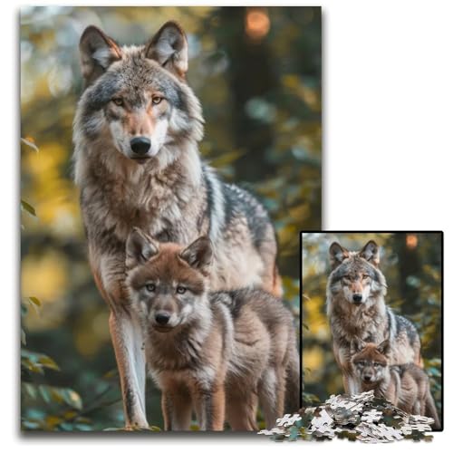 Tierfamilien-Puzzle für Erwachsene 1000-teiliges Papierpuzzle anspruchsvolles Denkspiel für Teenager unterhaltsames interaktives Spiel für die ganze Familie 1000 Teile (38 x 26 cm) von ZZQWIPEIS