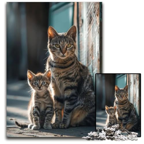 Tierfamilien-Puzzle für Erwachsene 1000-teiliges Puzzle für Erwachsene Denksportaufgabe und Heimdekoration 1000 Teile (75 x 50 cm) von ZZQWIPEIS