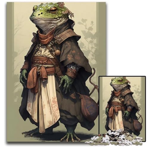 Uralter Froschkrieger 1000-teiliges Puzzle Papierpuzzle für Erwachsene anspruchsvolles Denkspiel für Teenager Spaß für den Familienspielabend 1000 Teile (38 x 26 cm) von ZZQWIPEIS