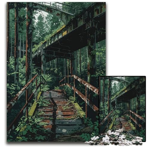 Verlassener Park Lofi Urbex Puzzle für Erwachsene 1000 Teile anspruchsvolle Puzzles Familienspielabend Spaß DIY dekorative Kunstwerke 1000 Teile (75 x 50 cm) von ZZQWIPEIS