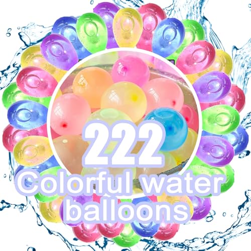6 Bündel Wasserballons Set, Wasserbomben Balloons, Wasserbomben Selbstschließend Set, Wasserbombe Water Balloons, Bunt Gemischt Wasser Luftballons für Wasser Spiele (222 Stück) von ZZRSYJ