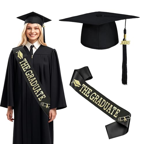 ZZRSYJ Graduation Schärpe mit Bachelor Hut Unisex,Verstellbar Bachelor Abschluss Hut, Absolventenhut in Schwarz,Studienabschluss Kappe,für Abschlussfeiern vom Universität,Hochschule ZZRSYJ Graduation Schärpe mit Bachelor Hut Unisex,Verstellbar Bachelor Abschluss Hut, Absolventenhut in Schwarz,Studienabschluss Kappe,für Abschlussfeiern vom Universität,Hochschule von ZZRSYJ