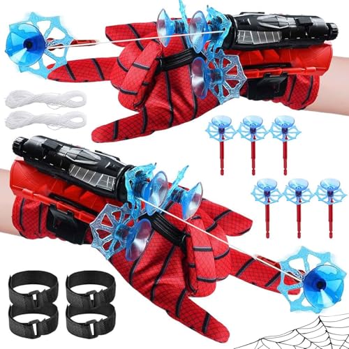 Spider Launcher Handschuh,2 Set Spider Hero Handschuhe,Launcher Handgelenk Spielzeug,Super Spider Launcher,Hero Launcher Spider Handschuhe Spinnennetz Launcher,Cosplay Glove Launcher von ZZRSYJ