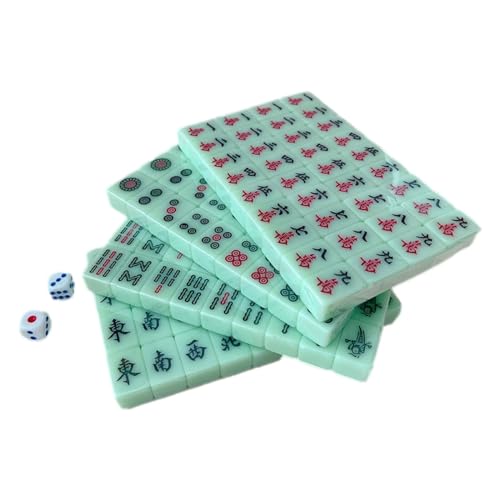 ZZSSSM Chinesisches Mahjong Leichtes Mini-Mahjong-Set, Mahjong-Spielset für Kinder, klare Gravur, Legespiel für Schulausflüge, Schlafsäle Tisch-Mahjong-Fliesen von ZZSSSM