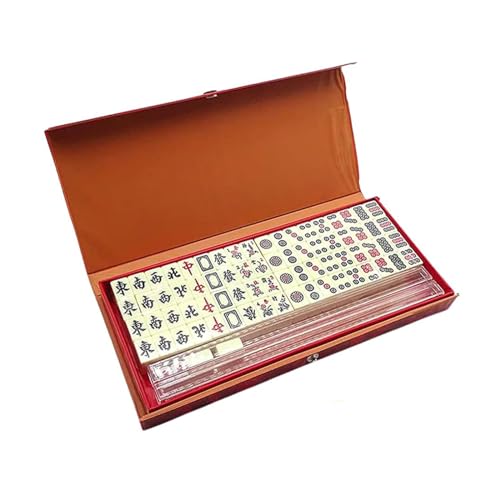 ZZSSSM Chinesisches Mahjong Mini-Reise-Mahjong-Set, Mahjong-Brettspiel, klassisches Mahjong-Spielset für Familie, Freunde, Kollegen, Outdoor-Camping Tisch-Mahjong-Fliesen von ZZSSSM