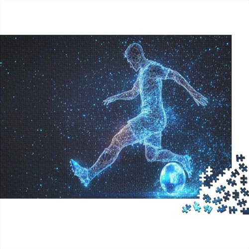 Blue Light Football1000 Erwachsene Puzzleteile, Modern Style1000 Pädagogische Puzzleteile, Heimdekoration Puzzleteile, 1000 Stücke1000pcs (75x50cm) von ZZVRMCYLD