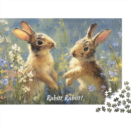 Bunny1000 Teile des Erwachsenenpuzzles, Animal1000 Stücke des Erwachsenenpuzzles, Bildungspuzzle, Heimdekoration Puzzle, 1000 Stücke1000pcs (75x50cm) von ZZVRMCYLD