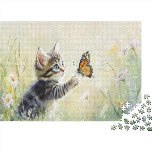 Cats Catching Butterflies1000 Präzise Geschnittene Puzzleteile Für Erwachsene. Cute StyleDas Altersgruppen Sind 1000 Puzzleteile1000pcs (75x50cm) von ZZVRMCYLD