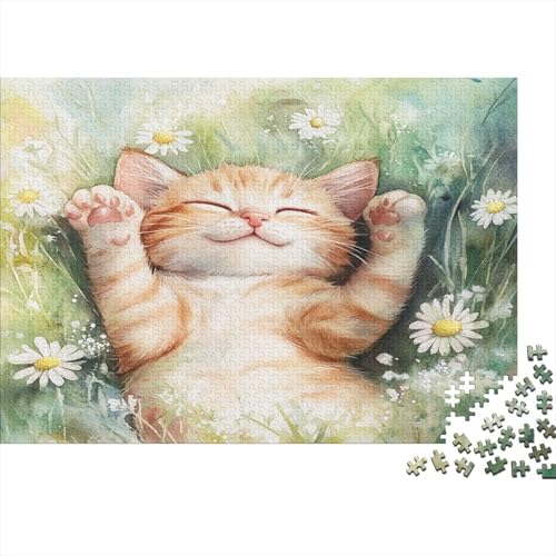 Cats in The Flowers1000 Erwachsene Puzzleteile, Oil Painting StyleDIY Erwachsene Und Kinder Intellektuelle Bildung Spielzeug Sammlung, 1000 Moderne Wohndekoration Puzzleteile1000pcs (75x50cm) von ZZVRMCYLD