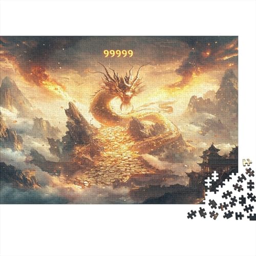 Chinese Long1000 Erwachsenes Puzzle,Chinese Elements 1000 Puzzle Pädagogisches Spiel, Heimdekoration Puzzle1000pcs (75x50cm) von ZZVRMCYLD