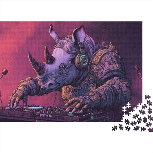 DJ Rhino1000 Erwachsenes Puzzle, 1000 Puzzle Pädagogisches Spiel, Heimdekoration Puzzle1000pcs (75x50cm) von ZZVRMCYLD