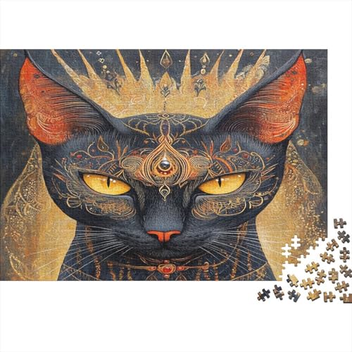 Egyptian Cat1000-Stücke Puzzlepuzzle, Erwachsenenpuzzle,Animal Kinderpuzzle, Spielzeug, Wohndekoration Geschenk, Hochwertige, Langlebige, Stressentlastende 1000-Stücke1000pcs (75x50cm) von ZZVRMCYLD