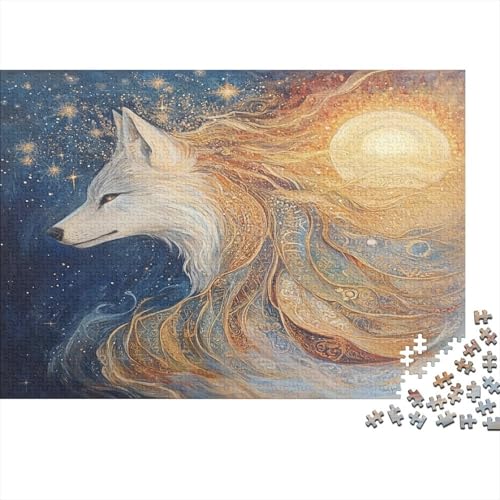 Fox1000 Erwachsenes Puzzle,Animal Chinese Elements 1000 Puzzle Pädagogisches Spiel, Heimdekoration Puzzle1000pcs (75x50cm) von ZZVRMCYLD
