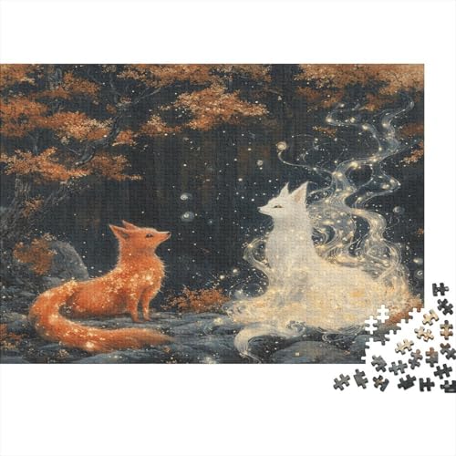 Fox1000-Stücke Puzzlepuzzle, Erwachsenenpuzzle,Animal Chinese Elements Kinderpuzzle, Spielzeug, Wohndekoration Geschenk, Hochwertige, Langlebige, Stressentlastende 1000-Stücke1000pcs (75x50cm) von ZZVRMCYLD