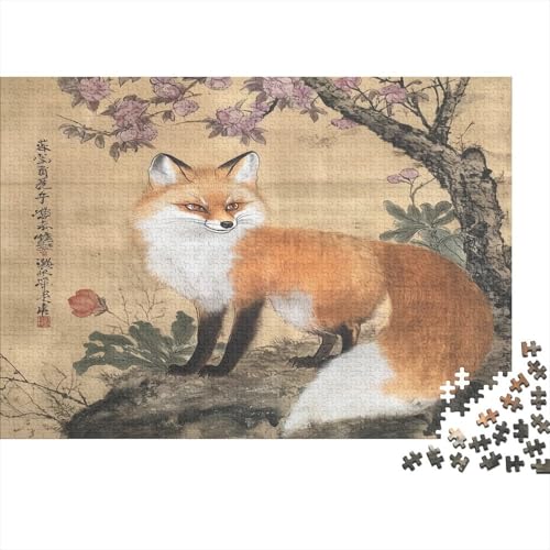 Fox1000-Stücke Puzzlepuzzle, Erwachsenenpuzzle,Animal Chinese Elements Kinderpuzzle, Spielzeug, Wohndekoration Geschenk, Hochwertige, Langlebige, Stressentlastende 1000-Stücke1000pcs (75x50cm) von ZZVRMCYLD