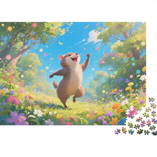 Happy Squirrels1000-Stücke Puzzlepuzzle, Erwachsenenpuzzle,Animal Kinderpuzzle, Spielzeug, Wohndekoration Geschenk, Hochwertige, Langlebige, Stressentlastende 1000-Stücke1000pcs (75x50cm) von ZZVRMCYLD