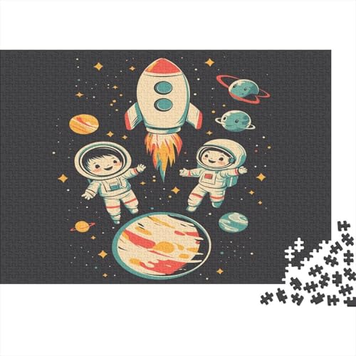 Outer Space Astronauts1000-Stücke Puzzlepuzzle, Erwachsenenpuzzle, Kinderpuzzle, Spielzeug, Wohndekoration Geschenk, Hochwertige, Langlebige, Stressentlastende 1000-Stücke1000pcs (75x50cm) von ZZVRMCYLD